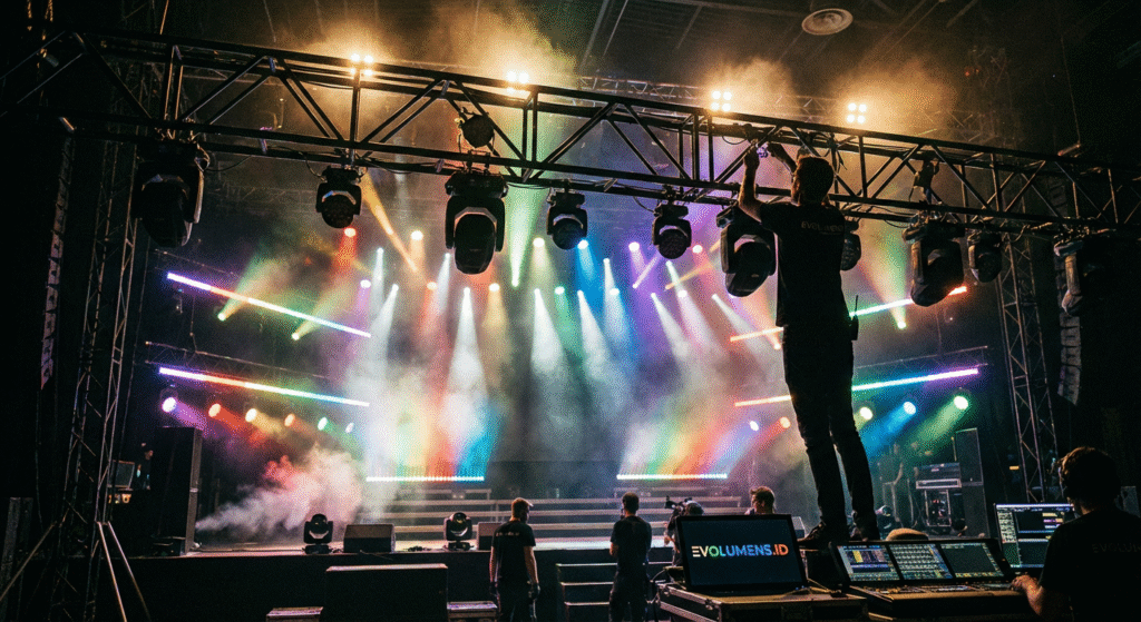 installasi stage lighting pro