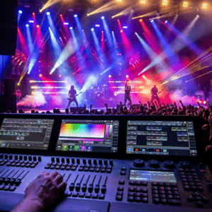 merencanakan pencahayaan konser musik